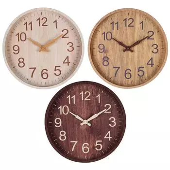 Деревянные 12-дюймовые настенные часы, бесшумные современные круглые подвесные часы, элегантные для спальни, прихожей, домашнего офиса, украшения
