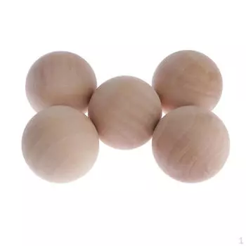 Деревянные, 5 см незаконченные шарики для поделок - пакет из 5 шт.