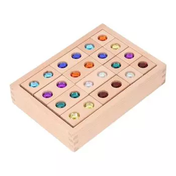 Деревянные акриловые оконные блоки Прозрачные бусины Игрушки для укладки Сверкающие камни Деревянный блок для укладки