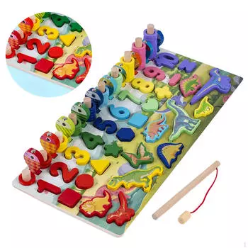 Деревянные блоки головоломки игровой набор счет числа математические формы сортировщик обучающие и образовательные игрушки для