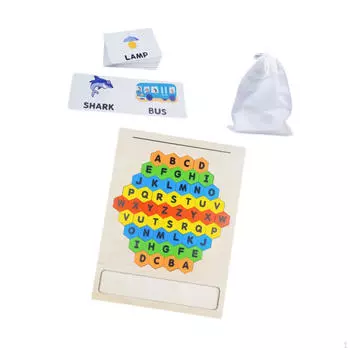 Деревянные блоки Игра на знание алфавита Развитие Игрушка Доска Сопоставление Букв для