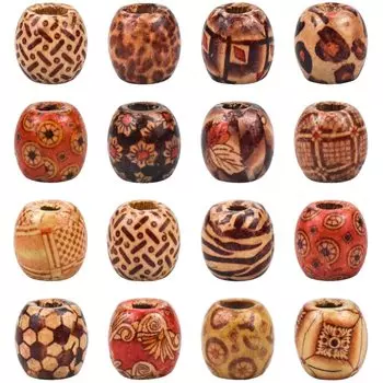 Деревянные большие отверстия макраме деревянные дреды 12 x 18 деревянные большие 330 штук смешанные украшения ручной работы дреды материалы для волос бусины, бусины, бусины,