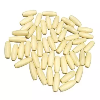 Деревянные бусины 0,8 на 2,3 см, 50 шт кремовый