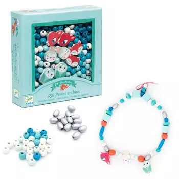 Деревянные бусины DJECO, набор аксессуаров для маленьких животных, ручная работа, деревянные, для детей 4 лет, 5 лет, 6 лет, 7 лет, 8 лет, для девочек, вход