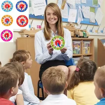 Деревянные часы Час Минута Секунда Познание Время Обучение Учебные пособия Развивающие игрушки для детей One Size