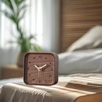 Деревянные часы для стола, тихие часы для спальни и гостиной Beech
