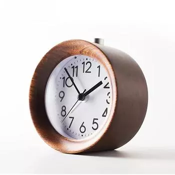 Деревянные часы JINSUN с функцией повтора сигнала, прикроватный детский будильник с круглой стрелкой и подсветкой, настольные часы, бесшумные, деревянные, без тиканья