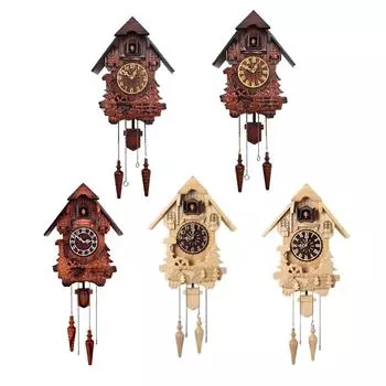 Деревянные часы с кукушкой, домашний декор, подарок, украшение, маятниковые часы с кукушкой, звуки птицы каждый час для гостиничного номера, кафе, ресторана
