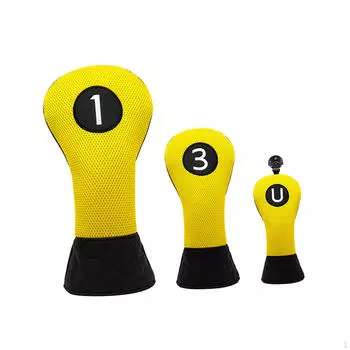 Деревянные чехлы на голову для гольфа Головные уборы Fairway Woods Традиционные простые защитные приспособления подходят всем 1 3 U жёлтый