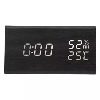 Деревянные цифровые будильники со светодиодным дисплеем, будильники с температурой и влажностью для спальни, общежития