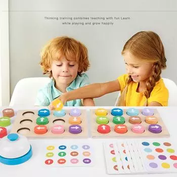 Деревянные цветные стрелки направления сопоставления блоков головоломки игрушка цвет сортировка направление обучающая игрушка головоломка Puzzle Color Arrow Battle Game