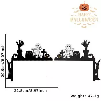 Деревянные декоративные рамы для дверей и окон на Хэллоуин со страшными тематическими дизайнами StyleA