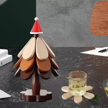 Деревянные держатели для тарелок на кухонную столешницу, подставка под горячее в виде дерева red hat