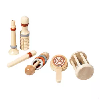 Деревянные детские игрушки, музыкальные инструменты для малышей, раннее развитие, детские игрушки Деревянные погремушки для