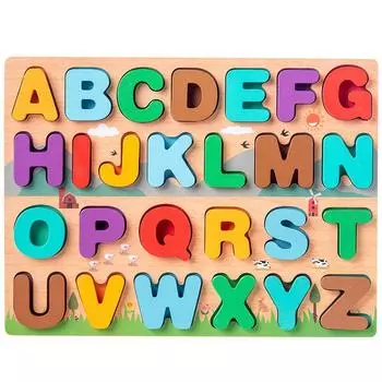Деревянные детские развивающие игрушки для раннего обучения, прописные и строчные буквы, цифры, распознавание форм, развитие ребенка, обучающие трехмерные игрушки