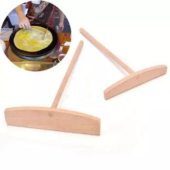 Деревянные грабли для омлета, круглая блинница для теста, деревянная палочка, грабли, кухонный инструмент «сделай сам», разбрасыватель блинов 20cm * 12.5cm * 2.7cm