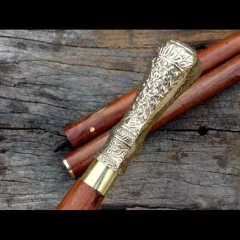 Деревянные ходунки для ходьбы и пешего туризма на заказ, качественные деревянные ходунки с королевской латунной ручкой 36 Inch коричневый