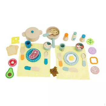 Деревянные игровые кухонные принадлежности, наборы кастрюль и сковородок, кухонные принадлежности, развивающие игрушки, тарелки