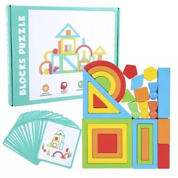 Деревянные игрушки DIY собранные Радужные строительные блоки набор детей Монтессори раннего обучения сложенные баланс развивающие игрушки