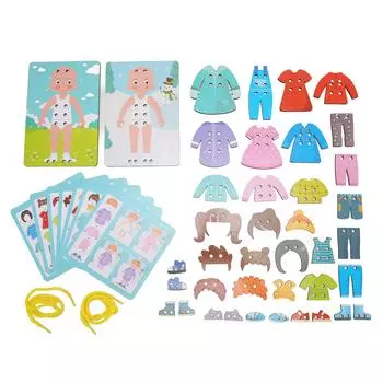 Деревянные игрушки для шнуровки и продевания ниток, четкие узоры, обучающие деревянные игрушки для продевания ниток, для детей старше 3 лет