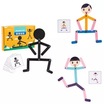 Деревянные игрушки-головоломки Stickman - игрушка Stickman, новая деревянная игрушка Stickman, детская игрушка для тренировки координации движений для образовательной игры в подарок One Size