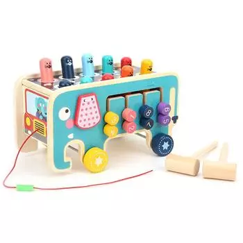 Деревянные игрушки-молотки Яркие цветные игрушки-молотки для стучания Детская развивающая игрушка