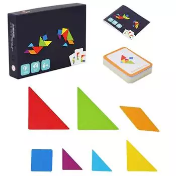 Деревянные игрушки-пазлы танграм, игрушки с геометрическими формами, интерактивные развивающие игрушки для родителей и детей, праздничные подарки и подарки на день рождения. One Size