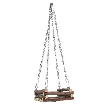 Деревянные качели для хомяка, гамак, игрушка для маленьких домашних животных, принадлежности для моляров, аксессуары для клеток для домашних животных