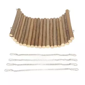 Деревянные качели для хомяка, натуральное большое пространство для лазания, игровые качели для хомяка, гамак с подвесной цепью 20cm X 30cm / 7.9 X 11.8in