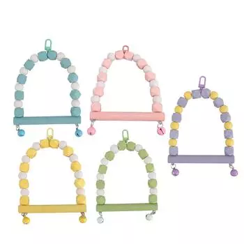 Деревянные качели для птиц, игрушечный окунь, подвесные качели для попугая, стоячая игрушка, когти, шлифовка, снижение тревоги, птицы Violet