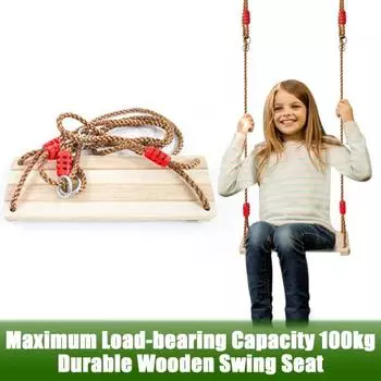 Деревянные качели для взрослых и детей, уличные пасторальные качели с регулируемым тросом, максимальная нагрузка 100 кг, качели для сада и двора