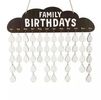 Деревянные календари Inkdotpot с датами на день рождения, настенная табличка для отслеживания дней рождения, декор для фермерского дома - календарь памятных дат 16x4.7 коричневый