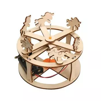 Деревянные карусели Merry-Go-Round Carousel Sets Diy Science Building Projects 3D Деревянные головоломки Сборка Модель Набор Развивающие игрушки