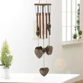 Деревянные колокольчики для улицы с глубоким тоном, мемориальные колокольчики с 8 металлическими полыми трубками, настроенные на успокаивающую мелодию