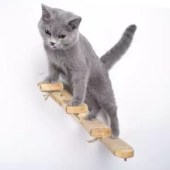 Деревянные кошки стена для скалолазания полка лестница-батут цельная деревянная башня лестница сизалевая веревка игры в помещении игровая конструкция игрушки для кошек принадлежности
