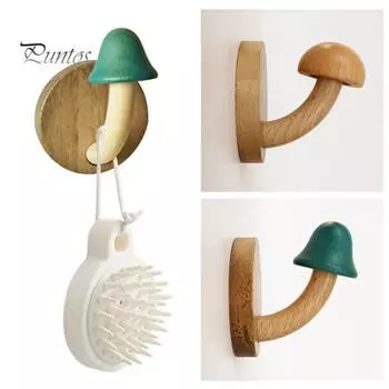Деревянные крючки для одежды в форме гриба с гладким краем, грузоподъемность 3 кг, простая установка, настенная вешалка для полотенец, крючки для одежды с винтами A разноцветный