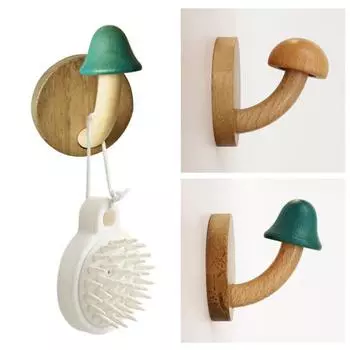 Деревянные крючки для одежды Yousheng Mushroom с гладким краем, грузоподъемность 3 кг, простая установка, настенная вешалка для полотенец, крючки для одежды с винтами A