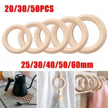Деревянные круги 2-6 см, сделай сам, бусины, кольца, изготовление ювелирных изделий, подвесное ремесло ручной работы, 1 комплект бежевый