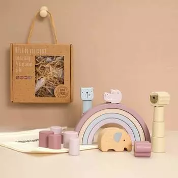 Деревянные кубики Монтессори — развивающее развлечение для малышей и развитие мелкой моторики elephant