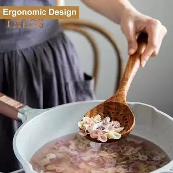 Деревянные кухонные принадлежности, кухонные лопатки, половники и ложки для риса, кухонные принадлежности с антипригарным покрытием для удобного захвата и легкой очистки G