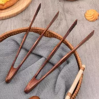 Деревянные кухонные щипцы Щипцы для еды Сервировка салата Щипцы для барбекю Мясо Хлеб Тосты Еда Зажим для барбекю Кухонная утварь Инструменты