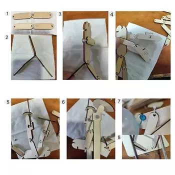 Деревянные куклы для фехтования ручной работы Воздушный шар Бамбуковый человек Битва Деревянные куклы для фехтования Block Em Pop Em Woodbots Block Em Pop Em as the picture