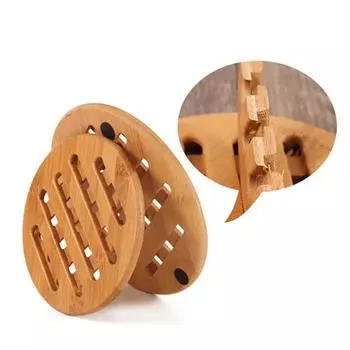 Деревянные квадратные круглые чашки, полые изоляционные подставки для чая и кофе, нагревательный стол