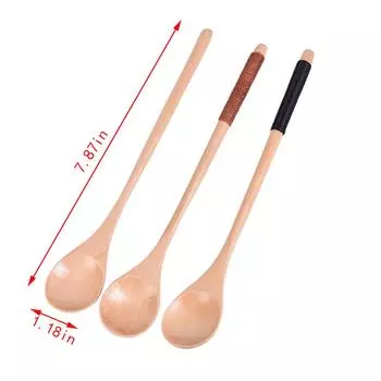 Деревянные ложки Ложка с длинной ручкой Детская ложка Деревянная ложка для рисового супа Десертная ложка