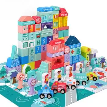 Деревянные макароны : Образовательные головоломки «Цифры и буквы» — набор из 108 деталей для раннего обучения 22.5*22 cm