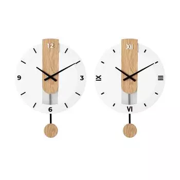 Деревянные маятниковые часы настенные часы беззвучные декоративные 15.7x21.6 дюймов украшение для гостиной многоцелевое