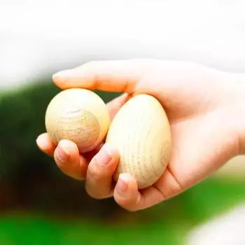 Деревянные маракасы для яиц Музыкальные ударные инструменты Яйца 2шт Бежевый