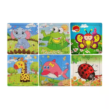 Деревянные милые животные для маленьких детей-головоломка, обучающая образовательная игрушка bee