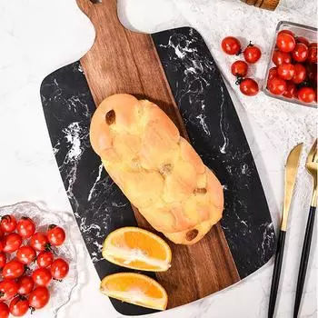 Деревянные мраморные разделочные доски, разделочные доски для кухонных принадлежностей, бук, орех, сыр, разделочная доска для мяса S чёрный