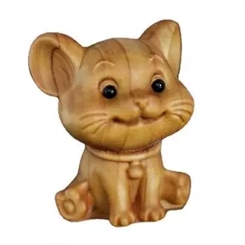 Деревянные мыши украшения тонкая гравировка милая форма изысканная миниатюра домашнее животное модель ремесло
